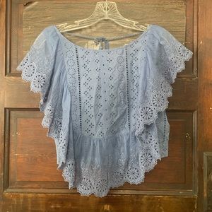 Lacy blue cropped top from Altard State